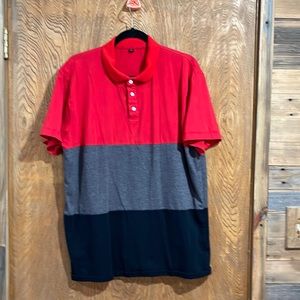 Mens polo XXL. Red gray and black